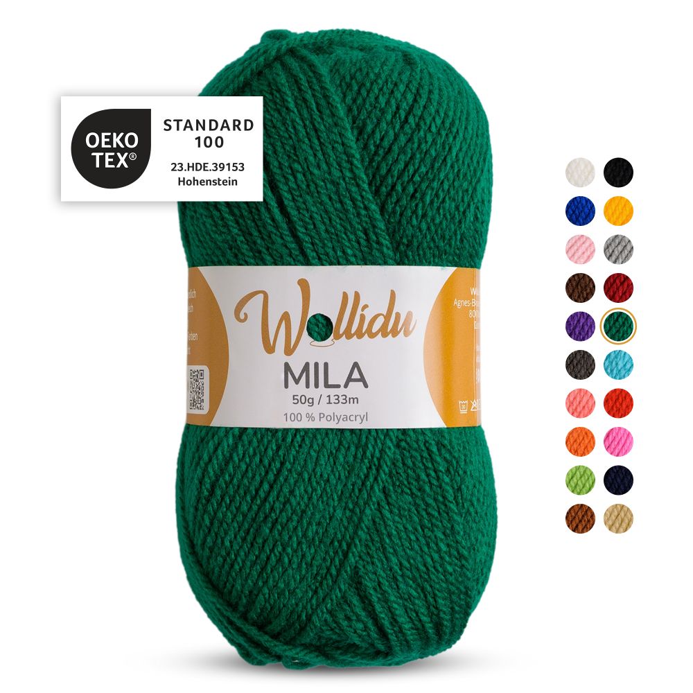 Acrylgarn 50g 133m – 100% Polyacryl – Wollidu Mila