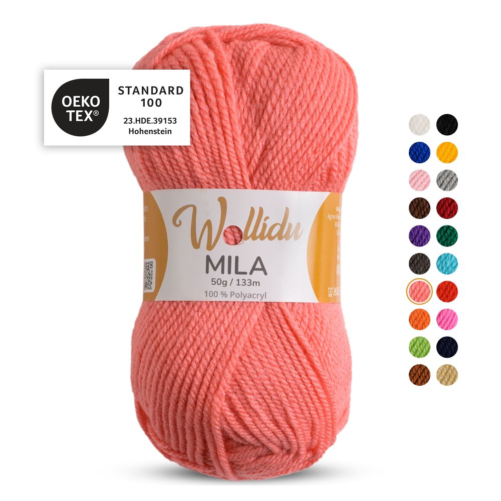 Acrylgarn 50g 133m – 100% Polyacryl – Wollidu Mila