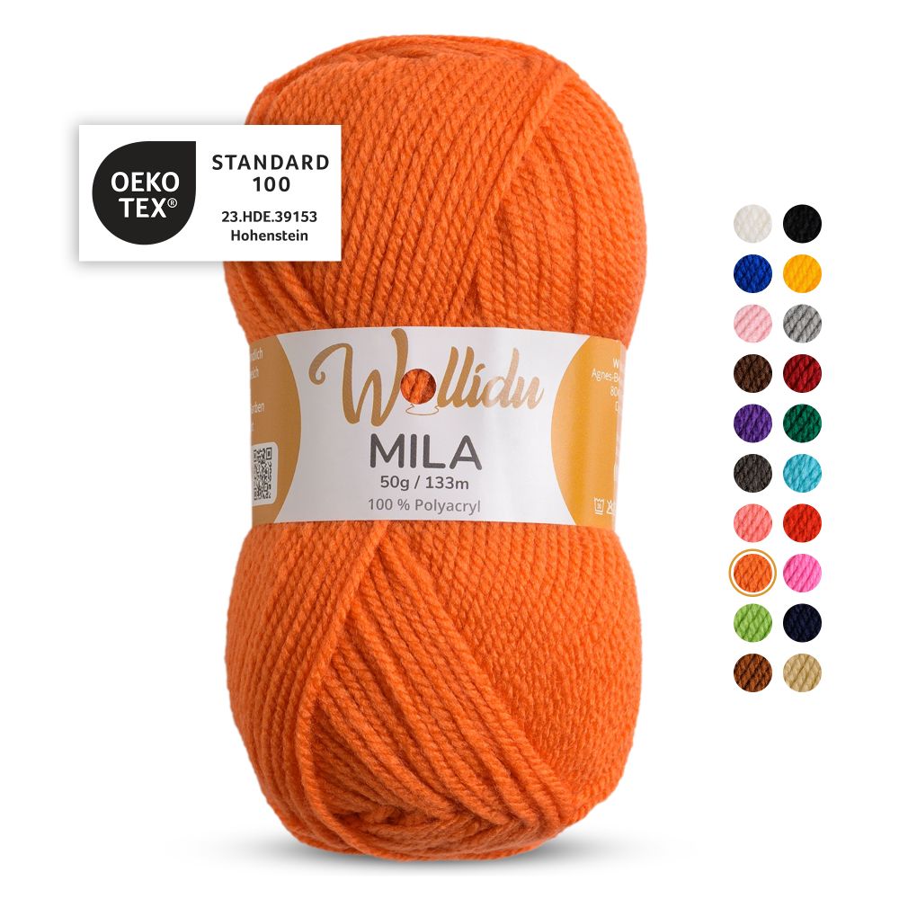 Acrylgarn 50g 133m – 100% Polyacryl – Wollidu Mila