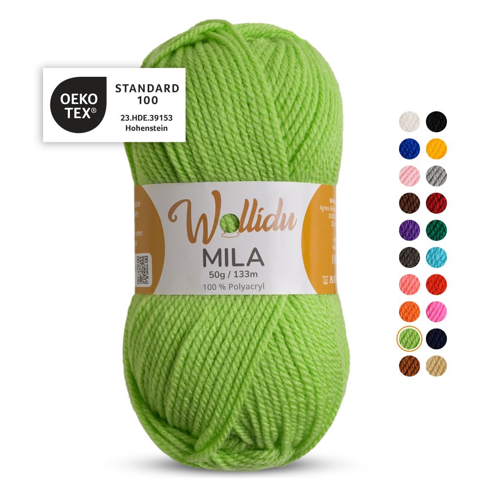 Acrylgarn 50g 133m – 100% Polyacryl – Wollidu Mila