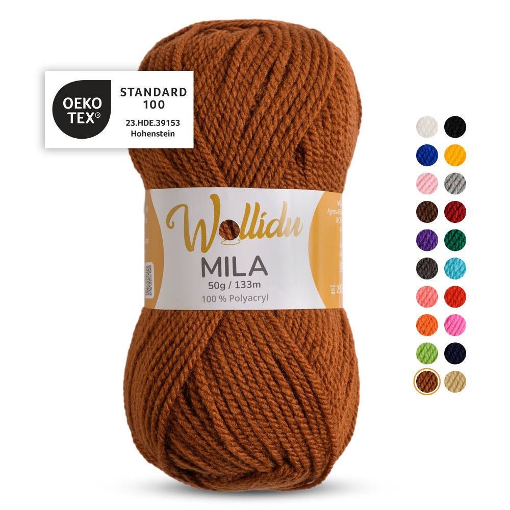 Acrylgarn 50g 133m – 100% Polyacryl – Wollidu Mila